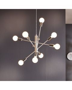 Witte hanglamp staal, Pauline