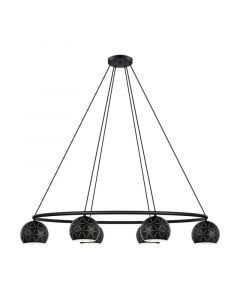 Zwarte moderne hanglamp staal, Madelein