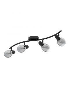 Zwarte design plafondspot, Ritchy, staal