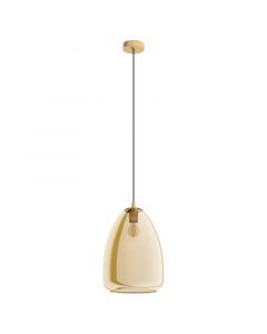 Amberkleurige design hanglamp glas, Fredericus