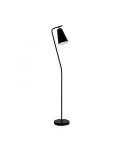Zwarte retro vloerlamp, Silvio, staal