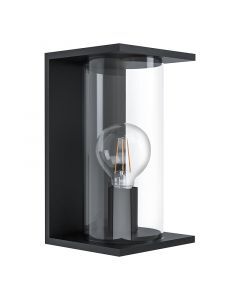 Zwarte moderne buitenlamp, Laszlo, staal, IP54