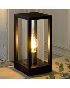 Zwarte moderne buitenlamp, Laszlo, aluminium, IP54