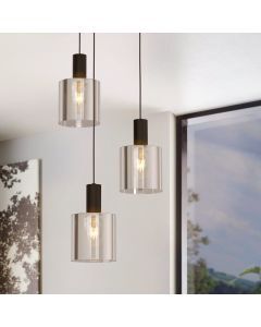 Moderne hanglamp rookglas, Paulina