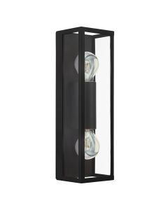 Zwarte moderne badkamer wandlamp glas, Amadou, IP44