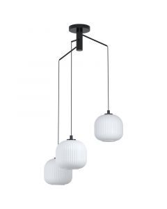 Witte retro hanglamp glas, Elvera