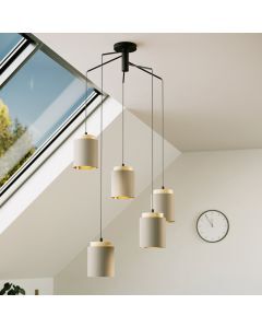 Houten hanglamp bruin, Gabi