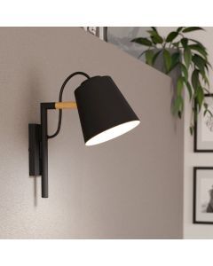 Zwarte industriële wandlamp aluminium, Jevon