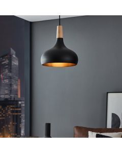 Zwarte hanglamp aluminium, Tjebbe