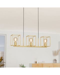 Gouden industriële hanglamp aluminium, Teis