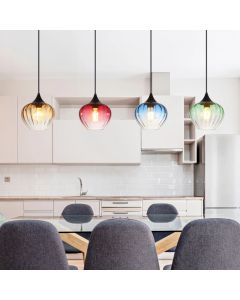 Veelkleurige design eettafel hanglamp glas, Herm