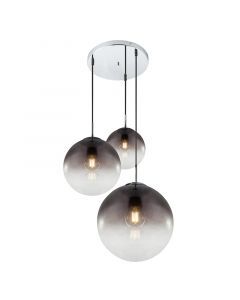Design eettafel hanglamp Novia, chroom, glas