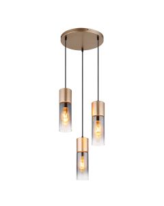 Bruine design eettafel hanglamp metaal, Xena