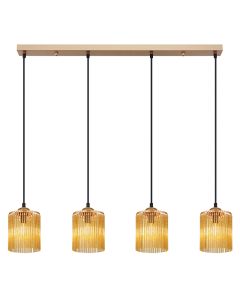 Amberkleurige design eettafel hanglamp acryl, Marthijn