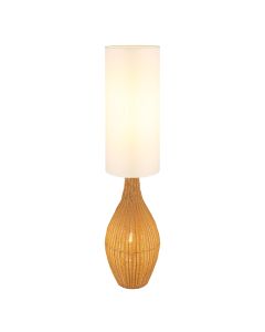 Witte landelijke vloerlamp stof, Nelleke, met schakelaar