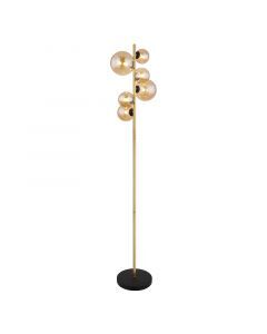 Design vloerlamp Melinda, amber, glas