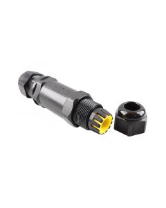 Zwarte Waterdichte kabelkoppeling IP68, max 3 x 1,5mm