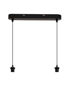 Aluminium hanglamp zonder kap zwart, Rika