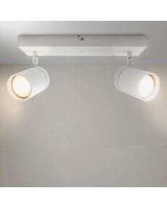 Witte plafondspot Ciara, aluminium, modern, IP44, 2L
