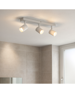 Witte plafondspot Ciara, aluminium, modern, IP44, 3L