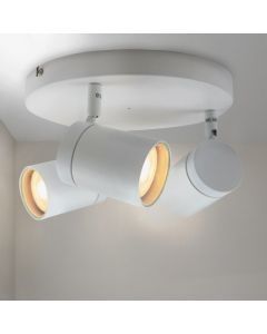 Witte plafondspot Ciara, aluminium, modern, IP44, 3L