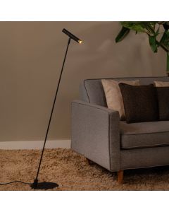 Zwarte vloerlamp modern, Alec, met schakelaar