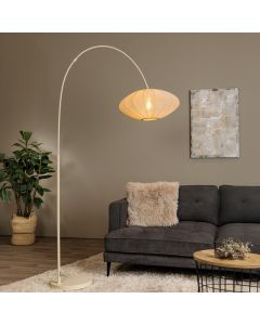 Beige vloerlamp modern, Corina, met schakelaar