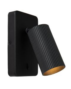 Zwarte wandspot modern, Clubs, met schakelaar