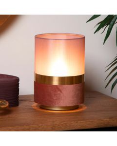 Roze retro tafellamp, Tusse, stof