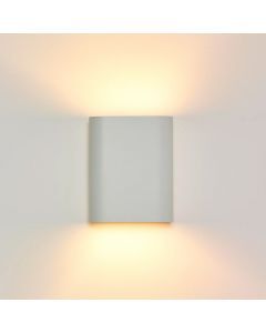 Witte up down wandlamp modern, Ovalis