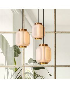 Witte hanglamp Gosse, keramiek