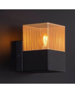 Zwarte wandlamp Renate, metaal