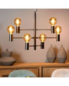 Zwarte hanglamp Leanne, metaal