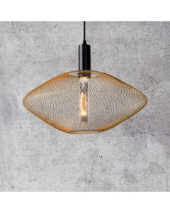 Gouden hanglamp Mesh, metaal