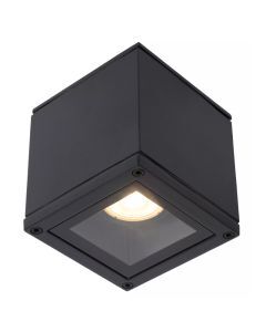 Zwarte plafondspot Aven, aluminium, IP65