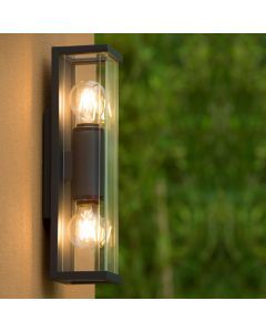 Antraciete buitenlamp Claire, glas