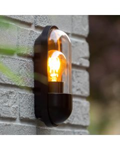 Zwarte buitenlamp klassiek, Capsule, IP54