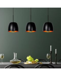 Zwarte klassieke hanglamp, Nolan, metaal