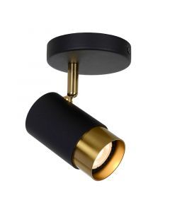 Zwarte moderne plafondspot, Floris, aluminium