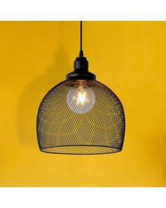 Retro hanglamp Mesh, Zwart