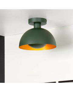 Groene moderne plafonniere, Siemon, metaal