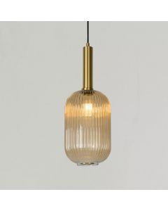 Amberkleurige hanglamp Maloto, glas