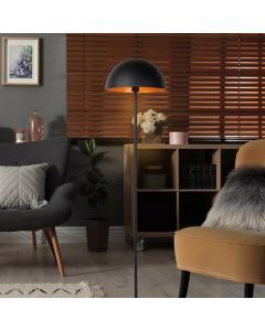 Zwarte moderne vloerlamp, Siemon, metaal