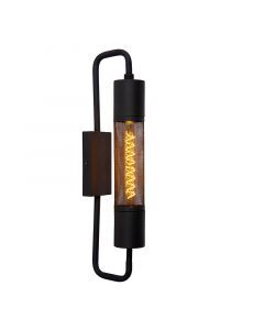 Zwarte wandlamp Calixt, staal