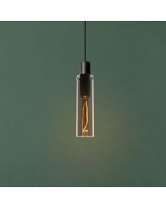 Grijze hanglamp Orlando, glas