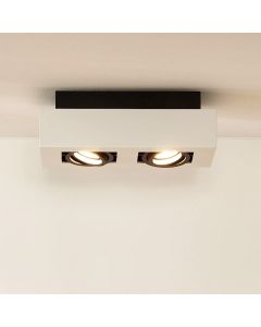 Witte dim to warm plafondspot Xirax, incl. 2x 5w GU10