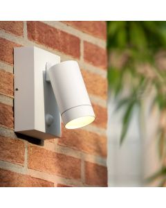 Witte buitenlamp met bewegingssensor Taylor, aluminium