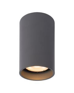 Moderne grijze dim to warm opbouwspot Delto, aluminium, rond