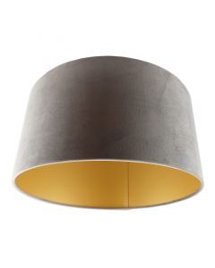Grijs/gouden velours lampenkap Milene, 40 cm