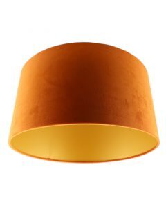 Oranje/gouden velours lampenkap Milene, 40 cm